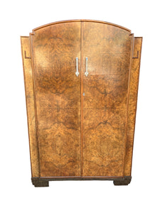 Vintage Art Deco Gentleman’s Burr Walnut Wardrobe