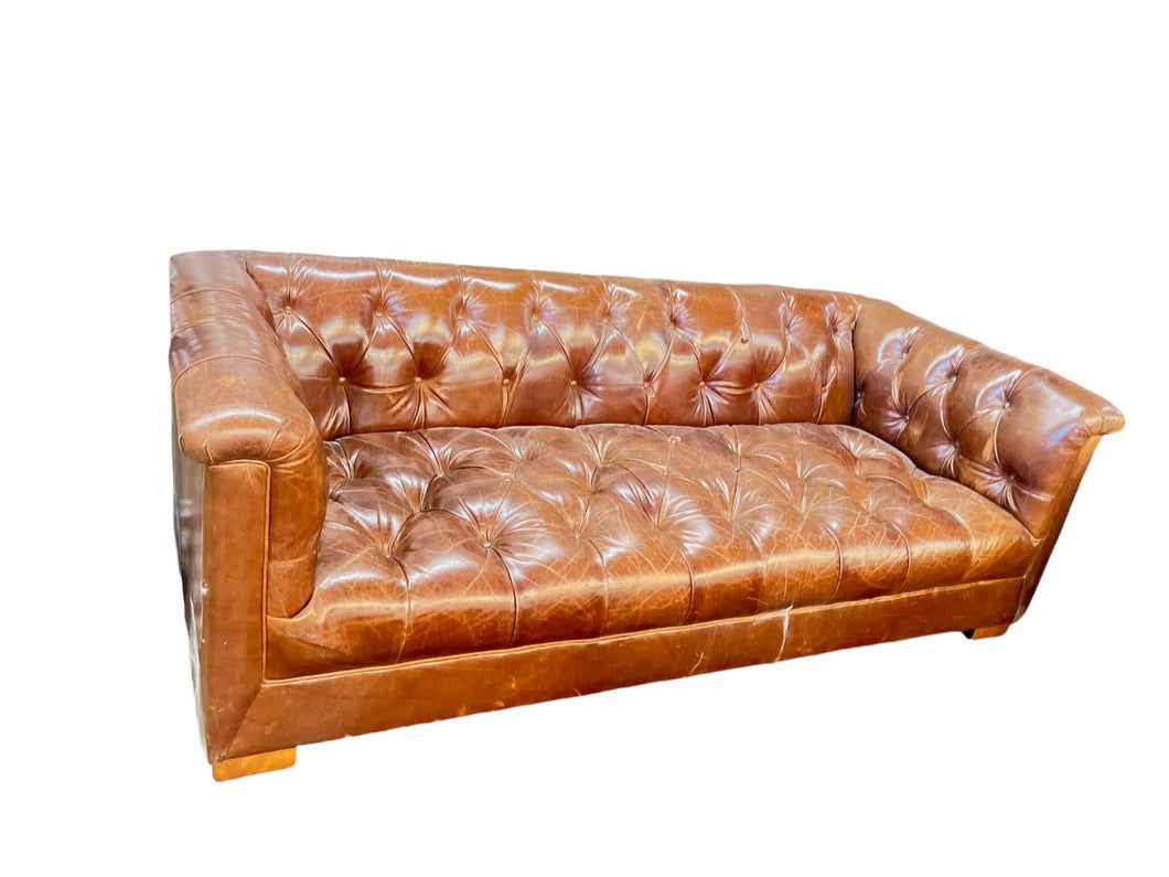 Vintage Caramel Leather Chesterfield Sofa