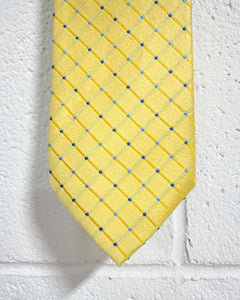 Yellow Tie with Blue Dots - Extra Long