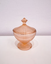 Load image into Gallery viewer, Pink Depression Glass Sugar Bowl with Lid
