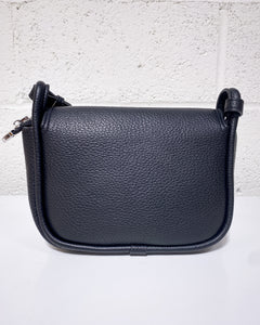 Black Diagonal Stitched Crossbody Bag