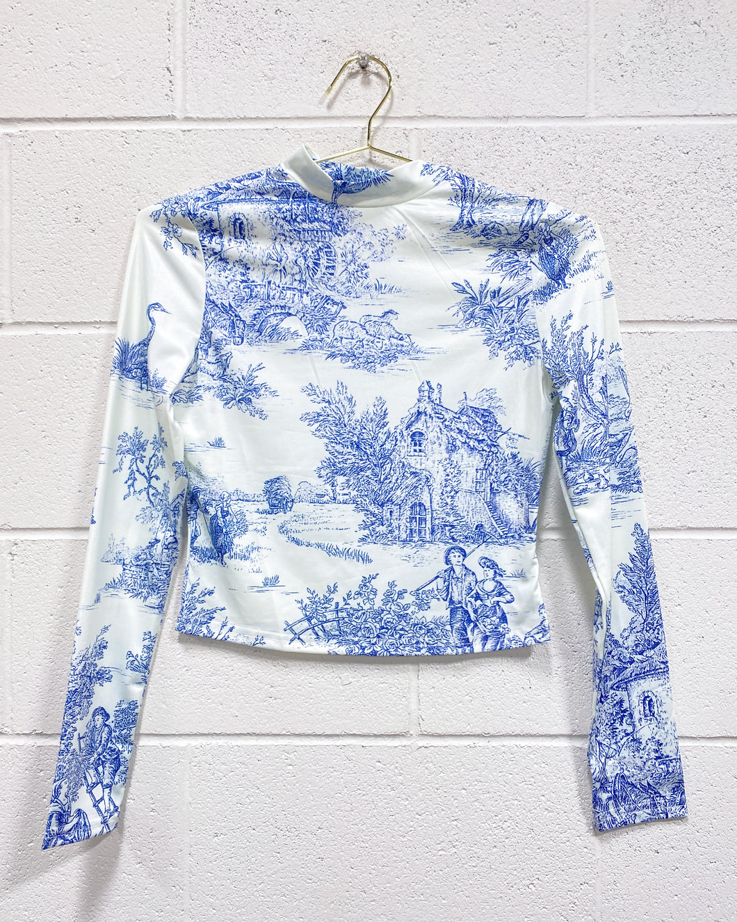 Blue and White Toile Blouse