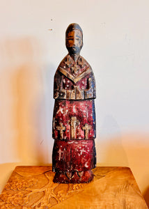 Vintage Hand Carved Wooden Folk Art Religious Santos Statue