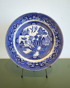 Vintage Buffalo Pottery Semi-Vitreous Blue and White Plate