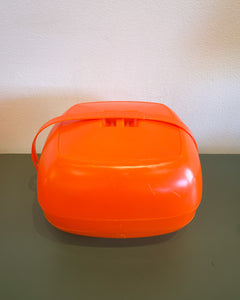 Vintage MCM Orange Plastic Picnic Set