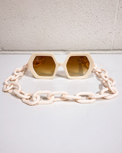 Cream Sunnies with Chainlink Holder