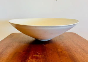 Pale Yellow Ceramic Oval Tea Bowl