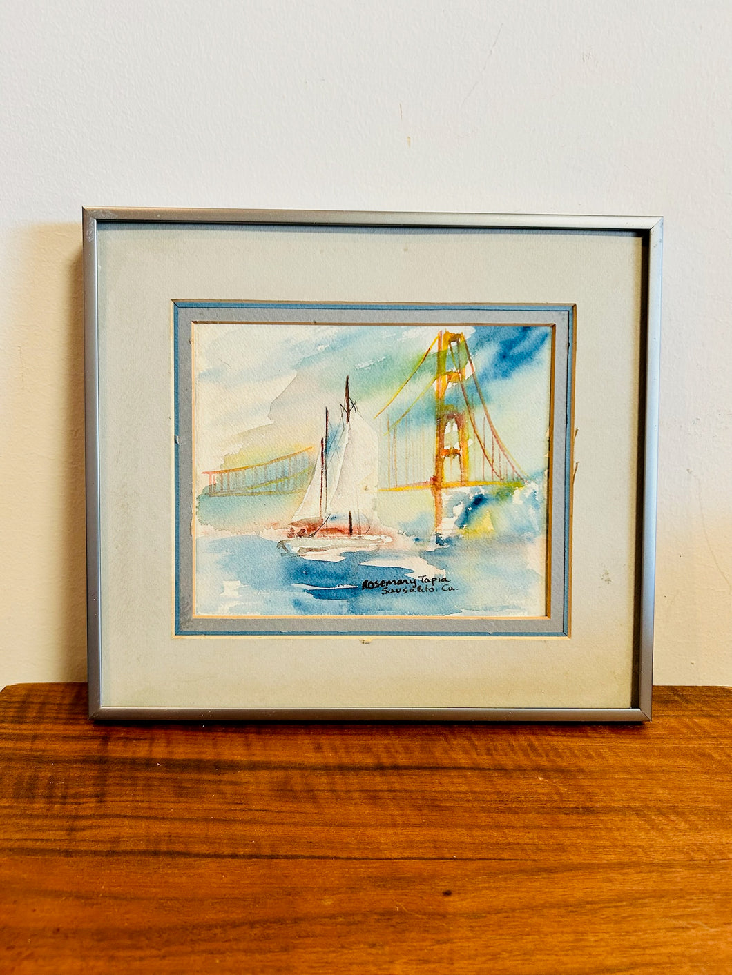 Sausalito California Watercolor Art on Canvas