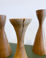 Load image into Gallery viewer, Set of 4 Eucalyptus Wood Candle Holders
