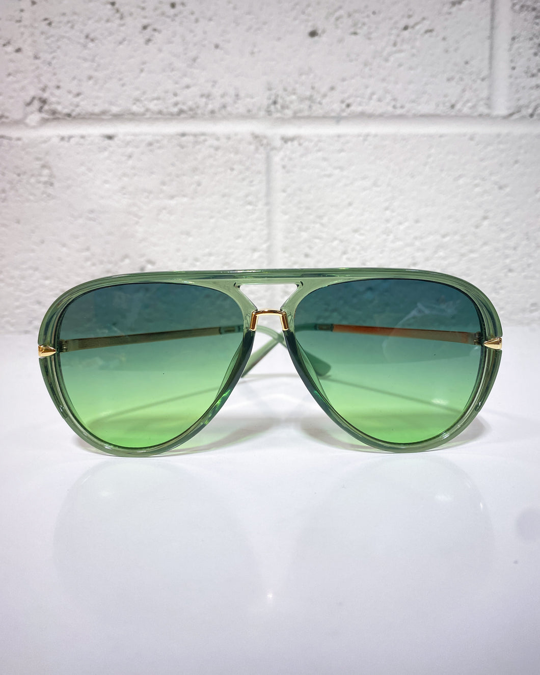 Green Aviator Sunnies