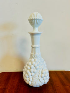 Imperial Grapevine Milk Glass Decanter with Lid