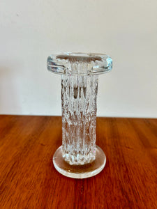 Swedish Hand Blown Tall Glass Candlestick Holder