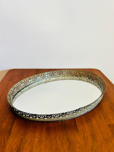 Load image into Gallery viewer, Oval GoldToned Metal Vanity Tray
