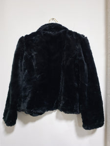 Black Faux Fur Waist Coast (L)