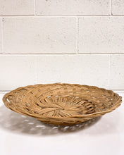 Load image into Gallery viewer, Vintage Rattan Woven Straw Flat Basket # 1
