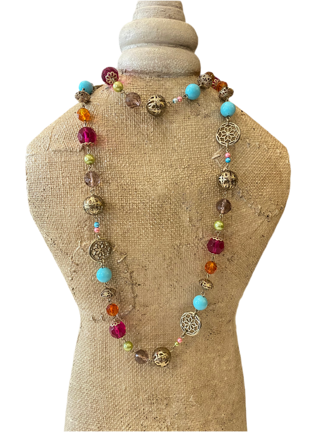 Colorful Long Beaded Necklace