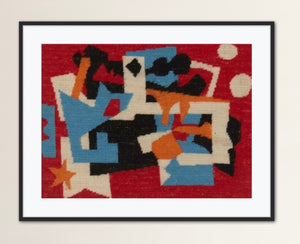 Pair of Fiber Art needlework tapestry in the manner of Stuart Davis