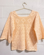 Load image into Gallery viewer, Vintage Peach Knit Sweater with Bell Sleeves
