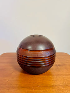 Amber Glass Bakelite Tobacco Jar