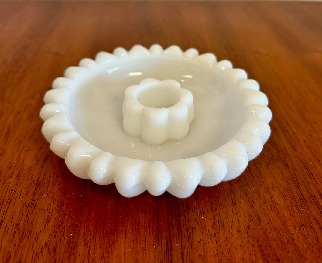 Milk Glass Candle Holder