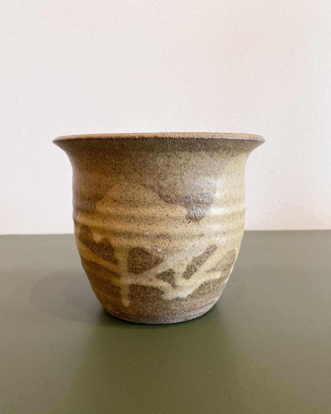 Vintage Stoneware Planter in Natural Tones