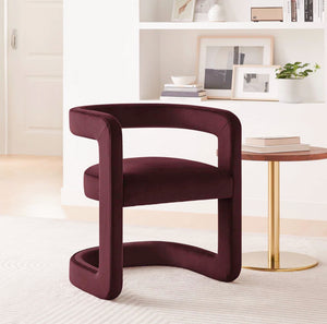 Vivienne Sculptural Lounge Chair in Plum