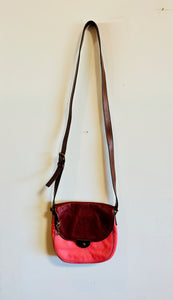 Fossil Crossover Pink and Burgundy Medium Purse