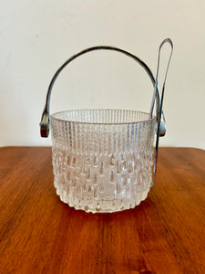 Teleflora Glass Ice Bucket With Chrome Handle