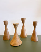 Load image into Gallery viewer, Set of 4 Eucalyptus Wood Candle Holders
