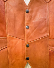 Load image into Gallery viewer, Vintage Caramel Leather Vest - Made in Mexico (XL)
