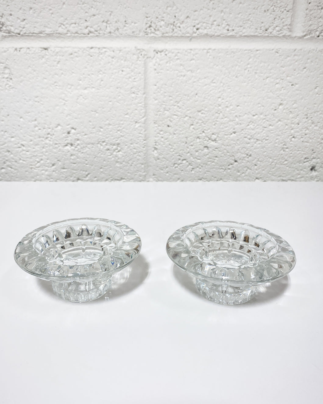 Pair of Cut Glass Taper Candle Holders