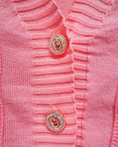 Pink Ruffled Cardigan (S)