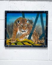 Load image into Gallery viewer, Vintage Tiger Painting in Bamboo Frame
