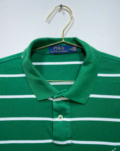 Load image into Gallery viewer, Green and White Striped Polo Shirt (L)
