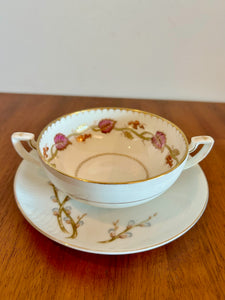 Flat Cream Soup Bowl & Saucer Set 1 Cup