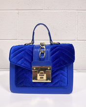 Load image into Gallery viewer, Bright Blue Velvet Handbag
