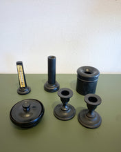 Load image into Gallery viewer, Antique Ebonized Wood Inkwell Set
