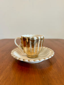 Gold and White Tea Set Cup