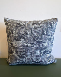 Square Grey and White Woven Textured Pillow