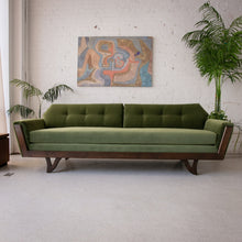 Load image into Gallery viewer, 80&quot; Desmond Walnut Framed Sofa in Olive Green
