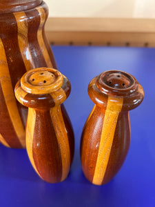 Maple mahogany handmade Salt Pepper shakers