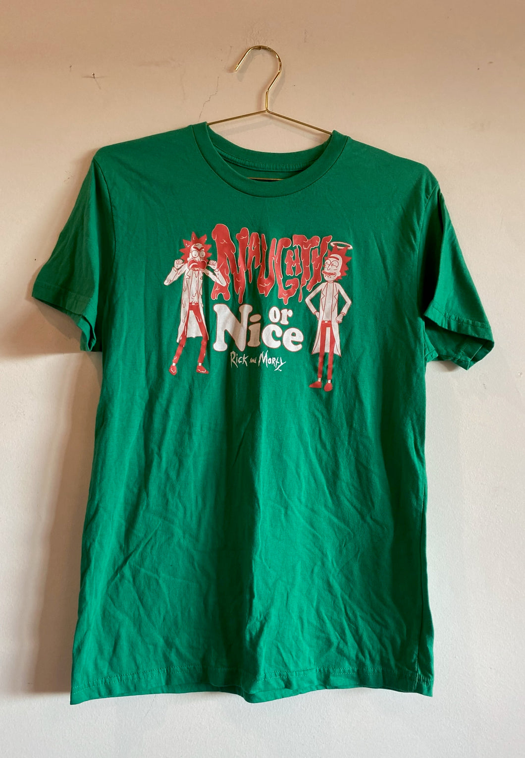 Green Naughty or Nice Rick and Morty Shirt