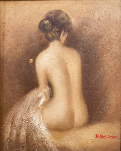 Vintage Oil Painting of a Woman’s Back