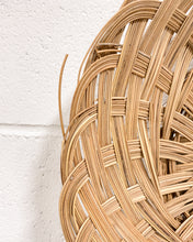 Load image into Gallery viewer, Vintage Rattan Woven Straw Flat Basket # 1
