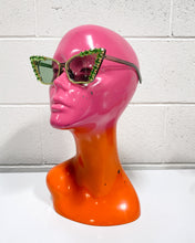 Load image into Gallery viewer, Green Jeweled Cat Eye Sunnies
