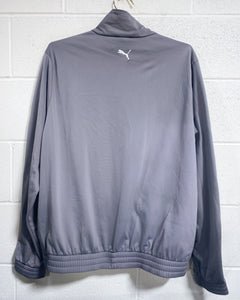 Grey and Black Puma Track Jacket (L) - As Found