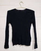 Load image into Gallery viewer, Knit Black V-Neck Sweater (M)
