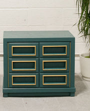 Load image into Gallery viewer, Teal and Gold Single Nightstand
