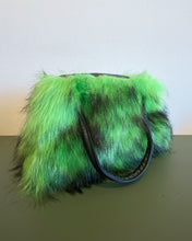 Load image into Gallery viewer, Super Furry Neon Green and Black Purse
