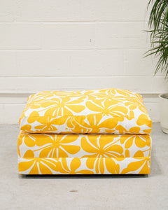 Yellow Flower Dead Stock New Upholstery Ottoman